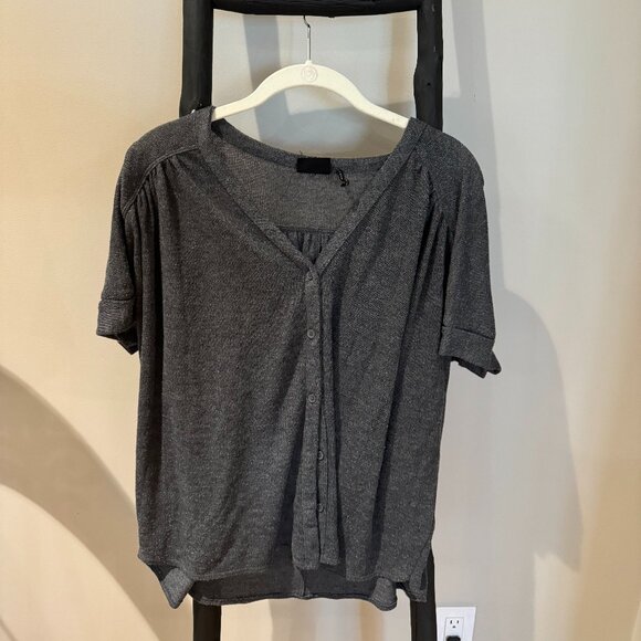 Urban Outfitters Out from Under Sweater Button Up Short Sleeve Shirt - Picture 1 of 4